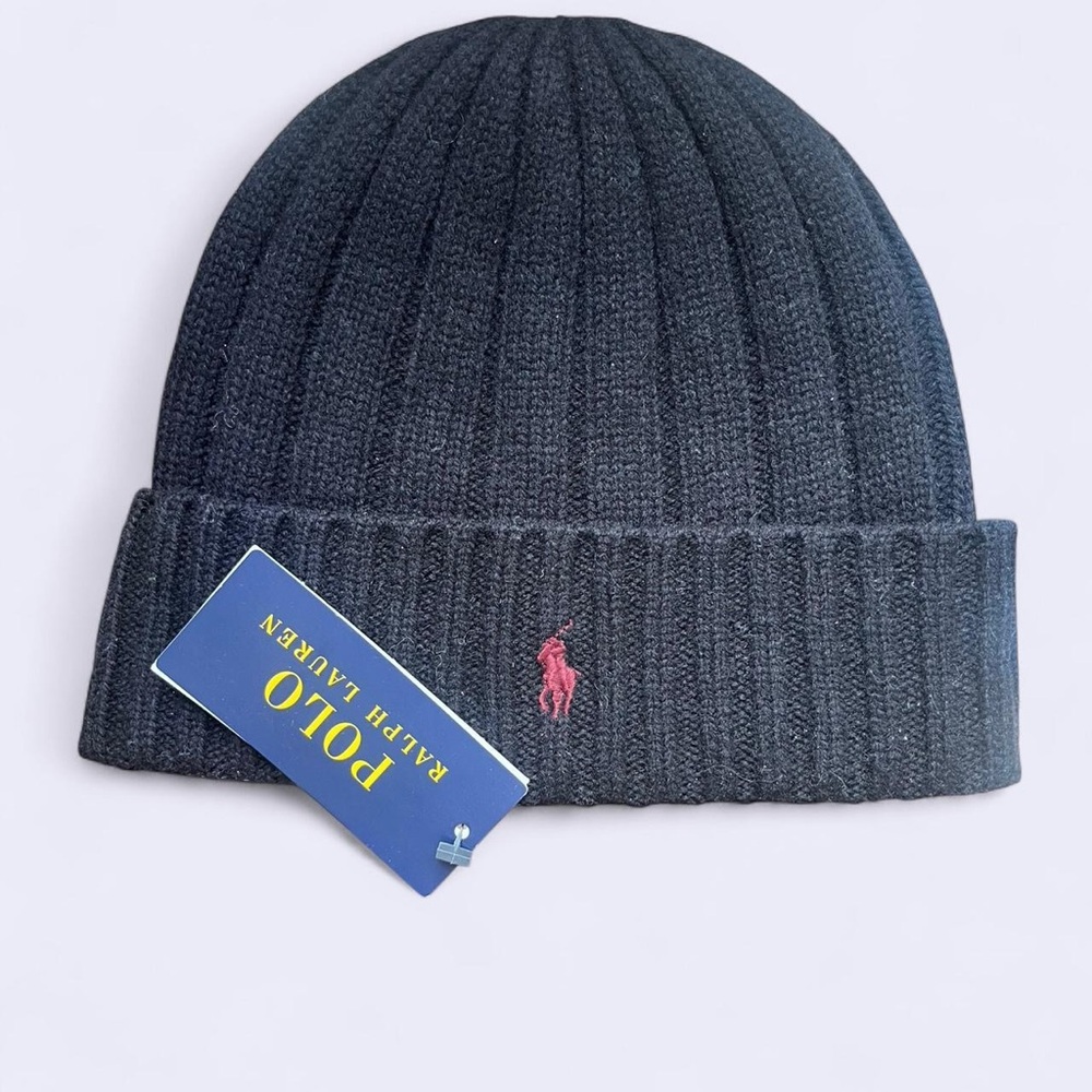 NWT Polo Ralph Lauren Black Knit Beanie